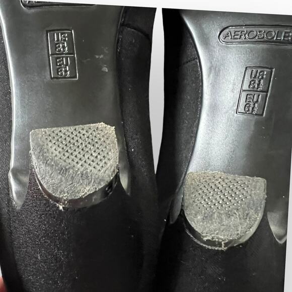 Aerosoles Women's Playhouse Black Fabric Pumps Round Toe With Ribbon Bow Sz 8.5 - Picture 12 of 14